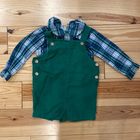 Little English Other - Little English overalls and long sleeve shirt, green, size 24 months